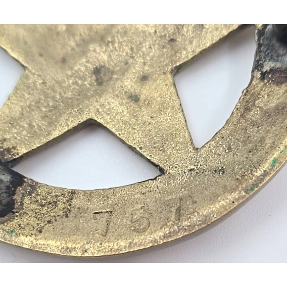 Vintage Solid Brass Texas Lone Star Belt Buckle Pride Western 2.5” Taiwan 757 - Picture 5 of 5